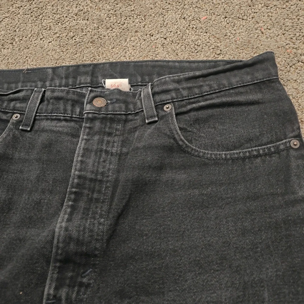 Vintage Levis 505‎ Jeans Mens 38x30 Black Denim Regular Fit Straight Leg USA 90s